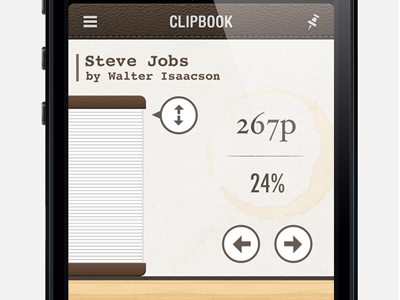 ClipBook app book iphone reading ui