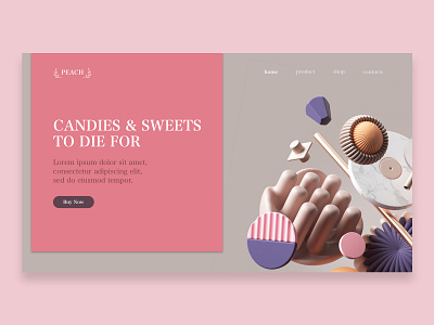 candy shop adobexd branding candies candy design lolipop pink sweets ui ux web website