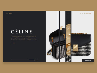 celine redesign adobexd branding celine design fashion gold handbags luxury minimal shopping typography ui ux web website
