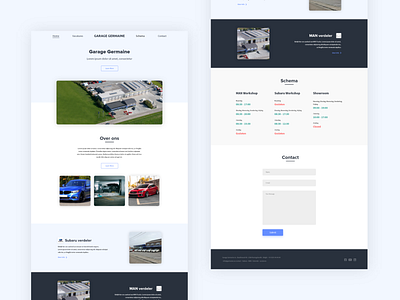 Garage Germaine Landing Page Redesign agency blue branding concept cool design services typography ui uiux ux web design