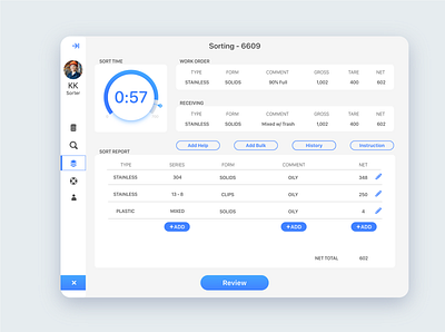 Warehouse Dashboard app product design