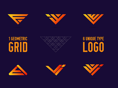 6 Logo In 1 Geometric Grid With Tutorial
