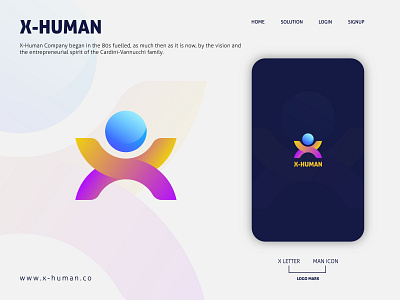 X-Human Company Logo branding creative design gradiant gradient graphic design human logo iconic logo logo color logo design logo designer logodesign logos man logo modern logo ui x human x man