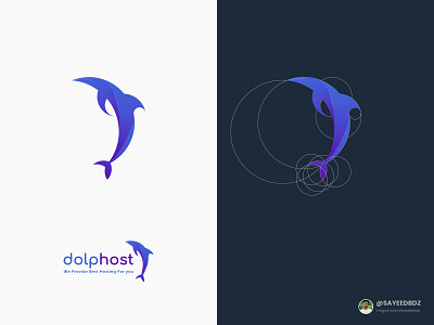 DolpHost Logo Identity branding d letter logo design designer dolphin art dolphins gradiant graphic design icon icons logo logo color logo designer logodesign logotype modern logo svector