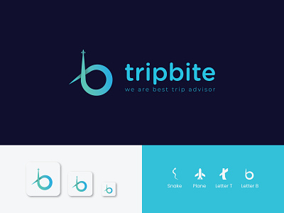 Trip bite Logo Design abstract logo app brand identity branding building business colorful company corporate identity design gradient logo designer minimalist logo modern modern logo travel design travel logo travel logo design trip logo tripbite