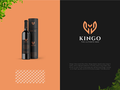 Kingo : The Ultimate Bar 2021 bar logo branding creative design graphic design icons kingo kingo wine logo logo color logo designer logodesign logos minimalist logo packaging trending logo whiskey and branding whiskey bottle wine packaging