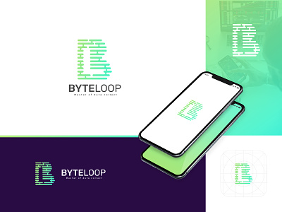 Byte loop : Tech Logo b mark branding byte creative gradiant graphic design icon letter logo logo color logo designer logodesign logos simple symbol tech