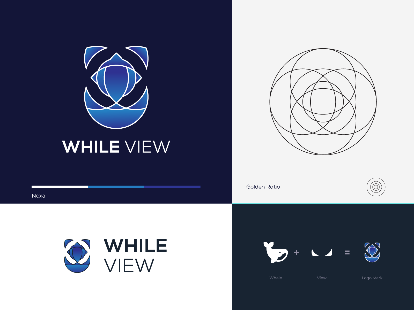 Golden Ratio Whale blue branding color colorful designer golden ratio goldenratio graphic design icon icons logo logo color logo designer logodesign logos logotype ui vector web whale