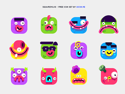 Squaremojis - free icon set avatar avatars cartoon cartoony emoji emojis funny funny character icon icon design icon designs icon set iconography icons icons set illustration monster monsters smiley