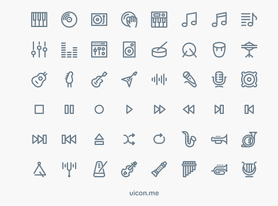 Music icon set design icon icon design icon designs icon set iconography icons icons set illustration instruments music ui