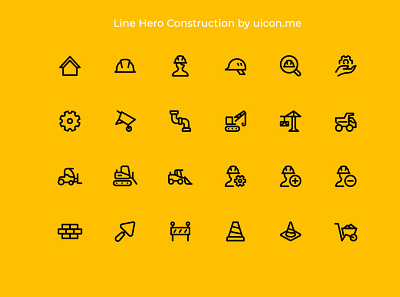Line Hero Construction - Icon Set construction icon icon design icon designs icon set iconography icons icons set ui