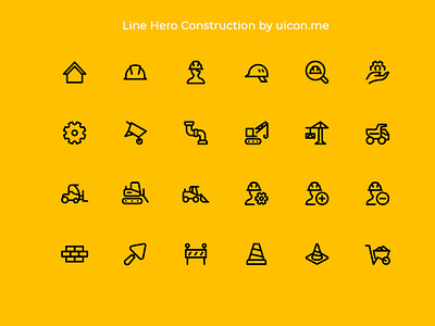 Line Hero Construction - Icon Set
