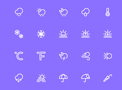 Weather Icons forecast icon icon design icon designs icon set iconography icons icons set nature ui weather weather app