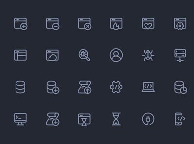 Line Hero - Apps and Programming icons application apps appstore design icon icon design icon designs icon set iconography icons icons set illustration line modern outline programming simple ui vector