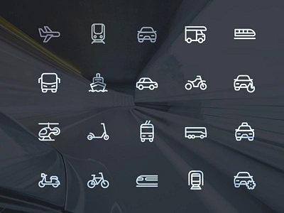 Vehicles and Transport Icons bike bus car cars icon icon design icon designs icon set iconography icons icons set illustration moto scooter transport ui vector vehicle vehicles