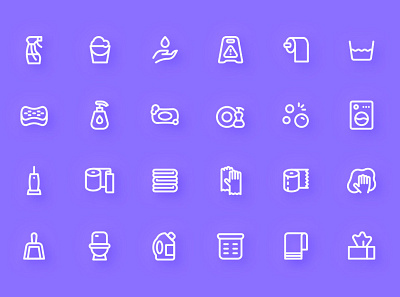 Cleaning Icons cleaning housekeeping icon icon design icon designs icon set iconography icons icons set illustration ui vector