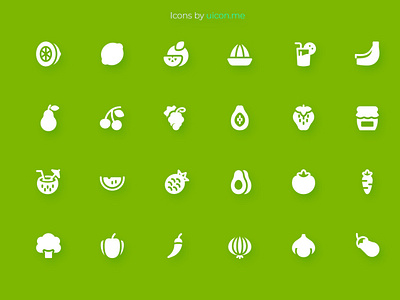 Fruits & Vegetables Icon Set
