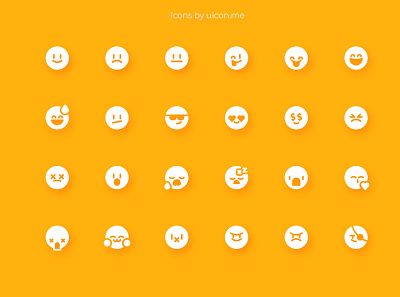 Emojis Icon Set chat design download emoji emojis emoticons emotions icon icon design icon designs icon set iconography icons icons set illustration smiley smiley face smileys ui vector
