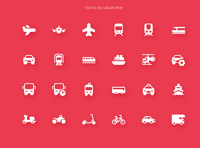 Vehicles Icon Set app car design icon icon design icon designs icon set iconography icons icons set illustration transport ui vector vehicles