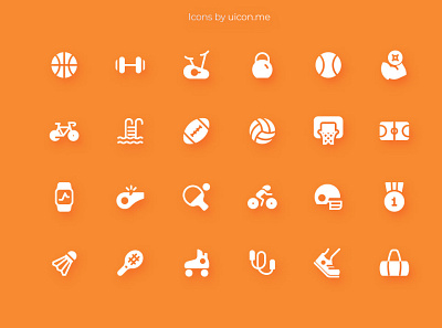 Sports & Fitness Icon Set app fitness flat icon icon design icon designs icon set iconography icons icons set sport ui vector