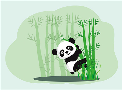 Happy Panda art design flat flat design flat illustration illustration nature panda vector vector art vector illustration