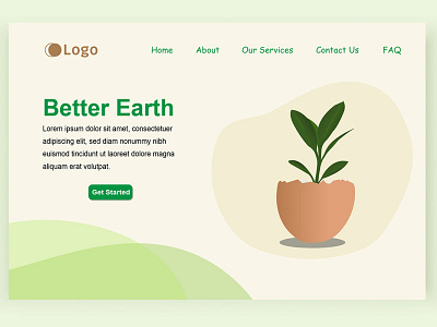 Landing page art branding design egg environment flat flat design flat illustration illustration landing page plant ui vector illustration