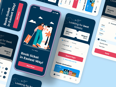 Flight Search Mobile App Design app design graphic design ui ux