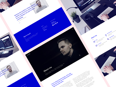 Portfolio — About me about about me blue design launch minimal monochrome portfolio responsive ui
