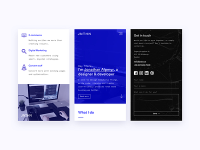 Portfolio — Mobile version blue mobile monochrome portfolio responsive ui