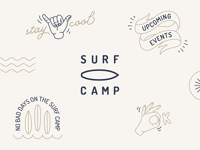 Surf Camp logo brand branding camp design graphic design illustration illustrator logo surf surfing vector