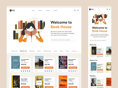 Book House web design book bookstore landing page ui ux web web design