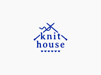 Knit House logo design brand branding craft house illustrator knit knitting logo vector wool