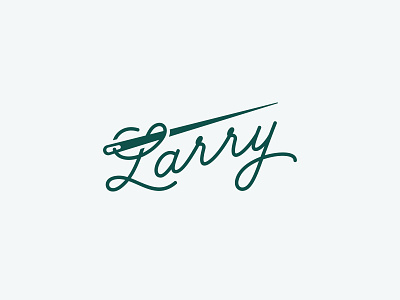 Larry logo concept brand branding logo mark needle sewing thread vector