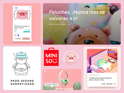 MINISO content design ecommerce illustration miniso ui webdesign