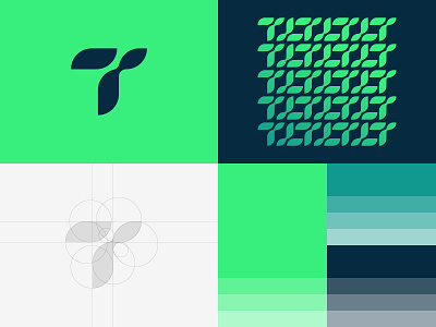 T-minus Logomark brand branding design green grid icon letter t lettering logo mark minimal modern vector
