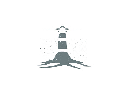 Lighthouse concept doodle illustration lighthouse logo ocean sea ships waves