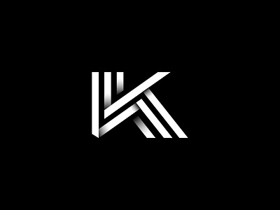 "K" Letter Mark brand design icon illustrator k letter lines logo mark minimal rebrand shadow