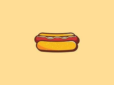 Hawt Dawg bun fast food food foodie hotdog icon illustration junk logo mustard vector