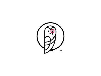 Monocowl animal bird branding line art logo minimal monocle owl