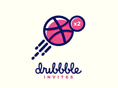 2x dribbble Invites dribbble giveaway invitation invites logo