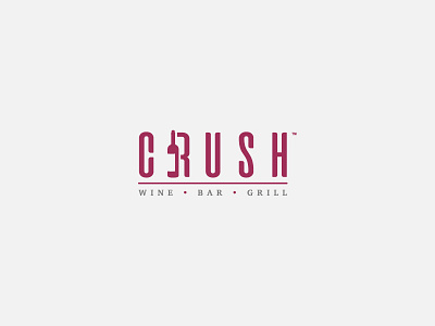 Crush Wine Bar Concept bar bottle concept grill logo restaurant vino wine