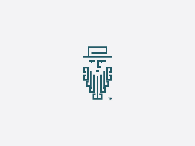 Bearded Captain lineart ahab sea ship boat logo fishing fisherman sailor portrait captain