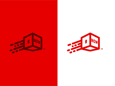 Now Shipping Concept box brand cardboard icon jump logo motion moving red shipping