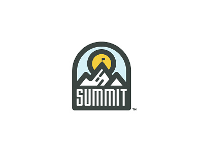 Summit badge hiking logo mountain outdoors pinnacle skiing sports summit