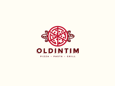 Old Intim Logo brand food icon illustration logo pizza pizzeria restaurant typography