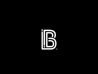 B mark brand custom for sale icon letter b line art logo mark unused