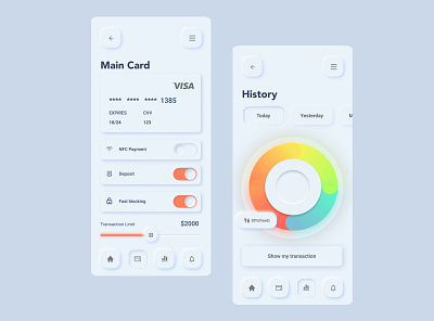 Daily UI practice 06 - credit card management design ui