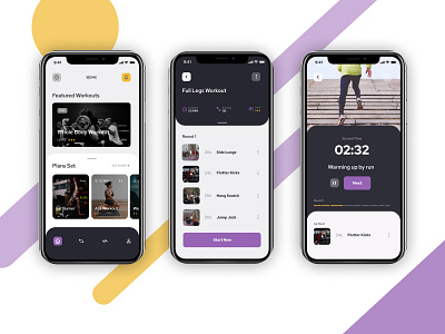 UI Daily Design - 16 Fitness App app design flat illustration ui