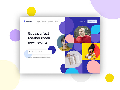 Daily UI Design - 15 Educational Landing Page design flat ui web