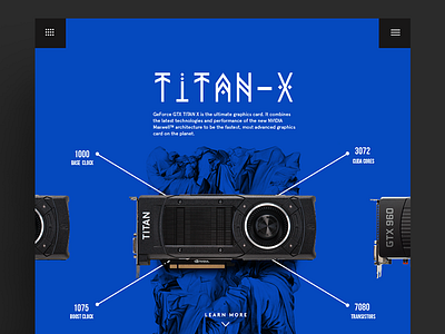 Geforce TitanX balance blue composition e commerce elegant flat gaming minimal product tech textures typography